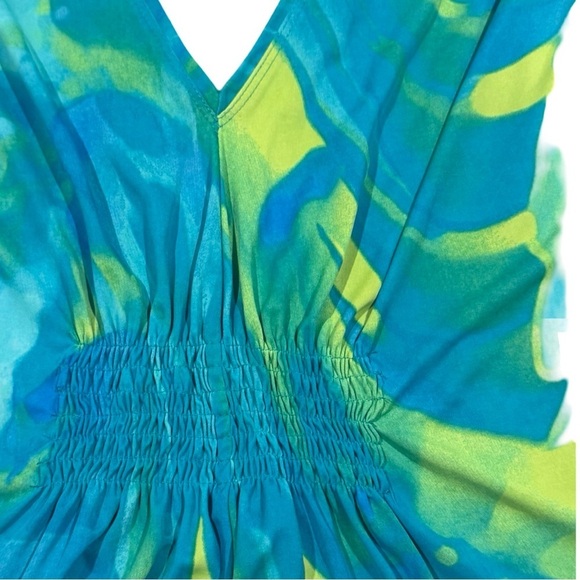 Natori Bat sleeve Y2K Tunic Dress Size M Blue,gree - Picture 7 of 10